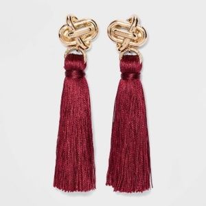 Sugarfix Knot Stud Tassel Earrings